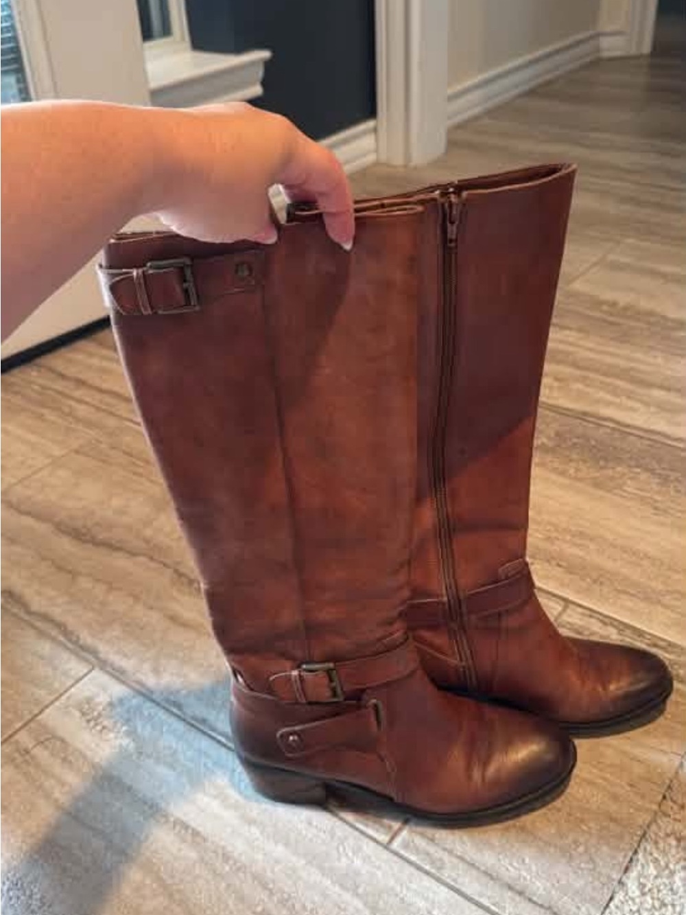 Classic Brown Tall Riding Boots - Women's